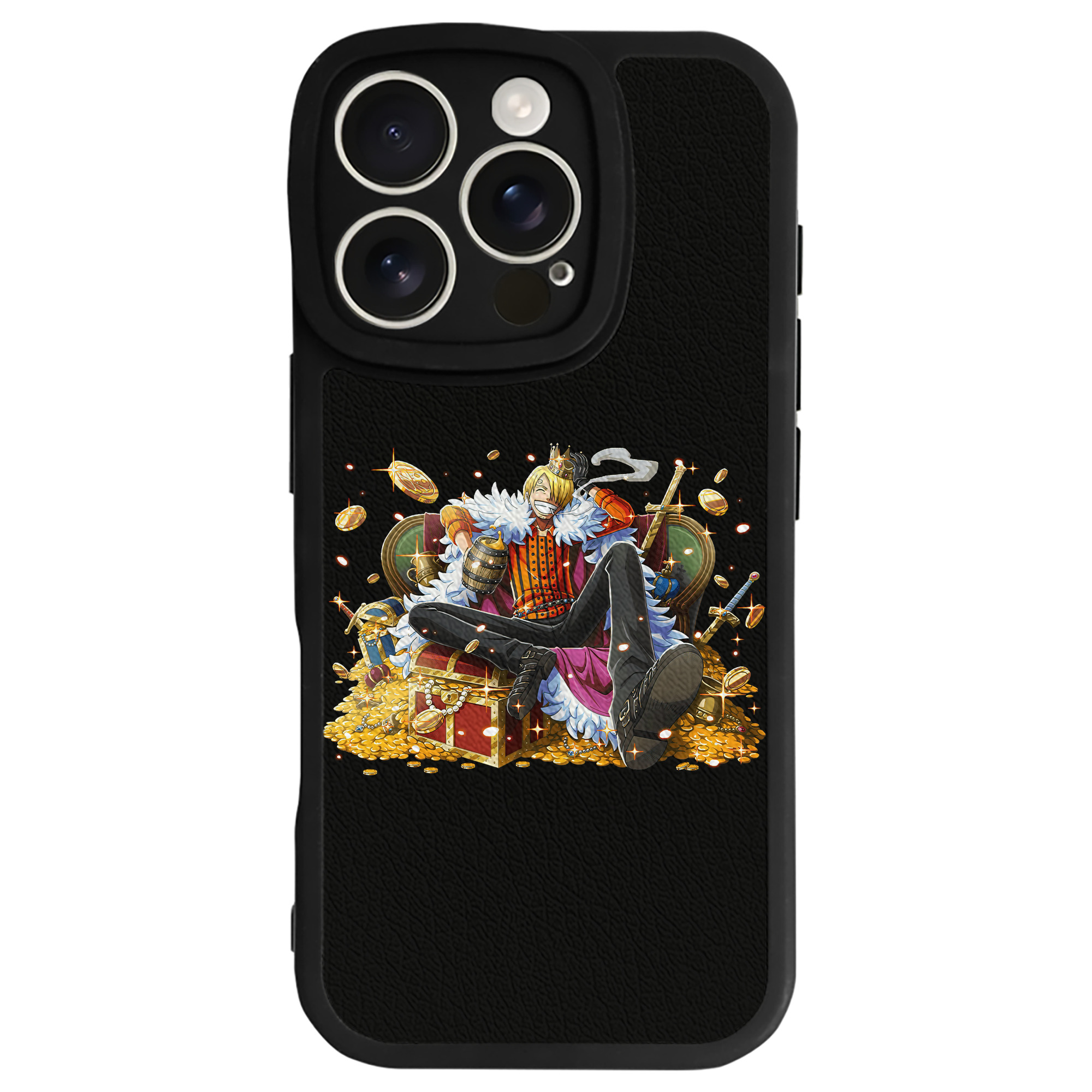 （画像用） ワンピース サンジ ONE PIECE Sanji 【iPhone 16シリーズ対応】シリコンスマホケース（レザー調） 材質：シリコン